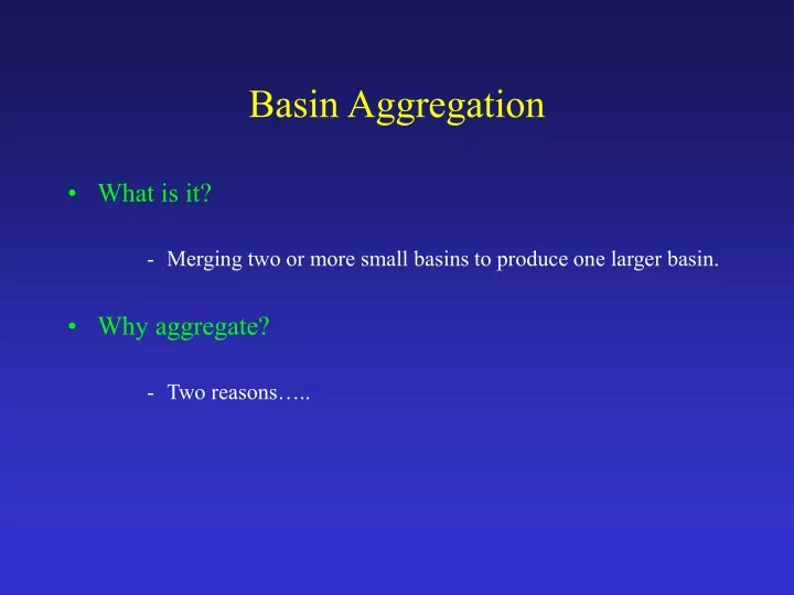 basin aggregation