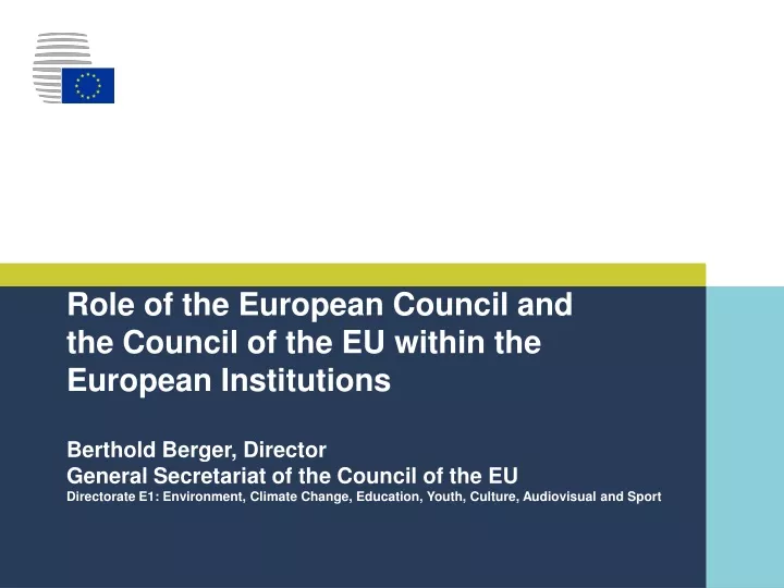 role of the european council and the council