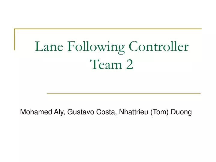 lane following controller team 2