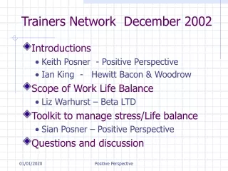 Trainers Network  December 2002