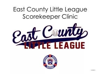 East County Little League Scorekeeper Clinic