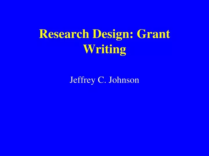 research design grant writing