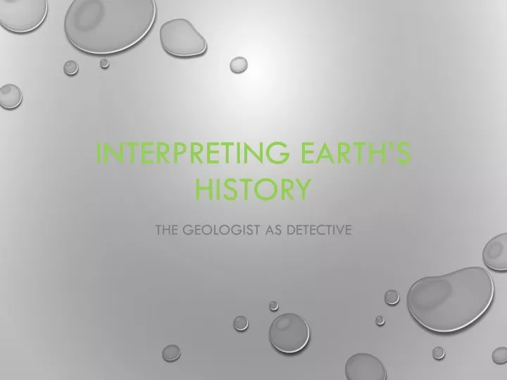 interpreting earth s history