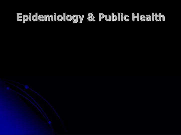 epidemiology public health