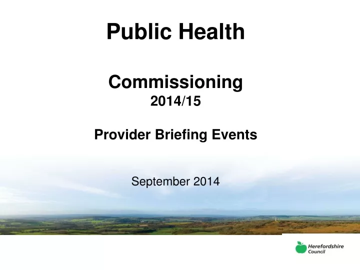 public health commissioning 2014 15 provider