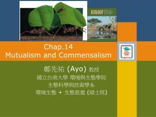 Chap.14 Mutualism and Commensalism