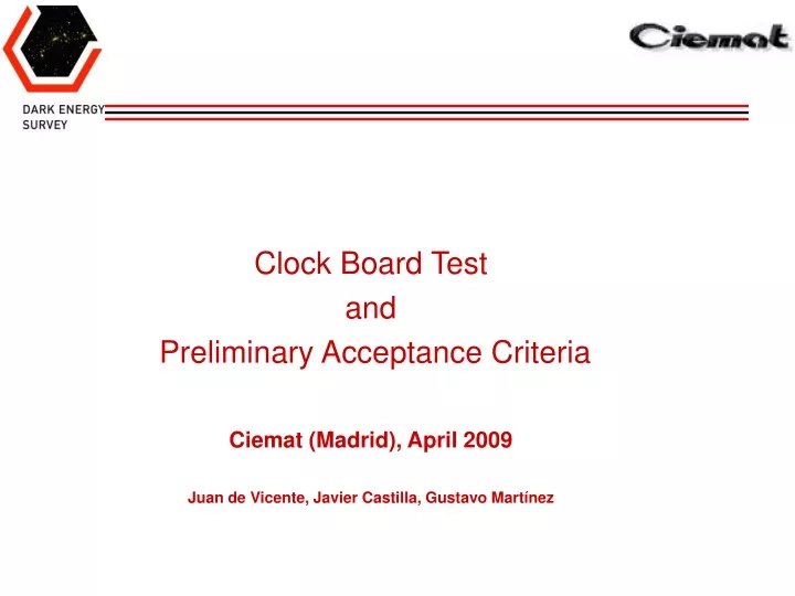 clock board test and preliminary acceptance