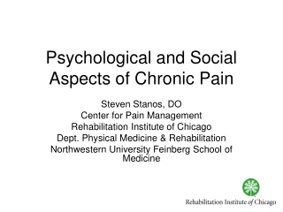 Psychological and Social Aspects of Chronic Pain