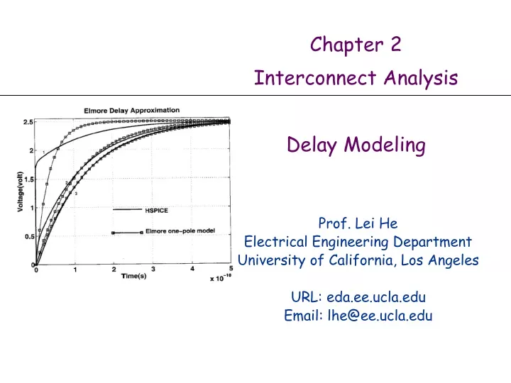 chapter 2 interconnect analysis delay modeling