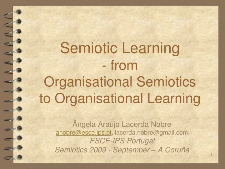 semiotic learning from organisational semiotics to organisational learning