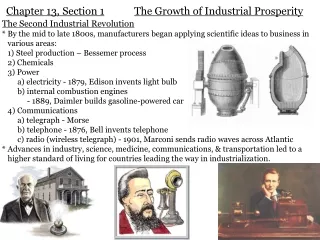 Chapter 13, Section 1 The Growth of Industrial Prosperity