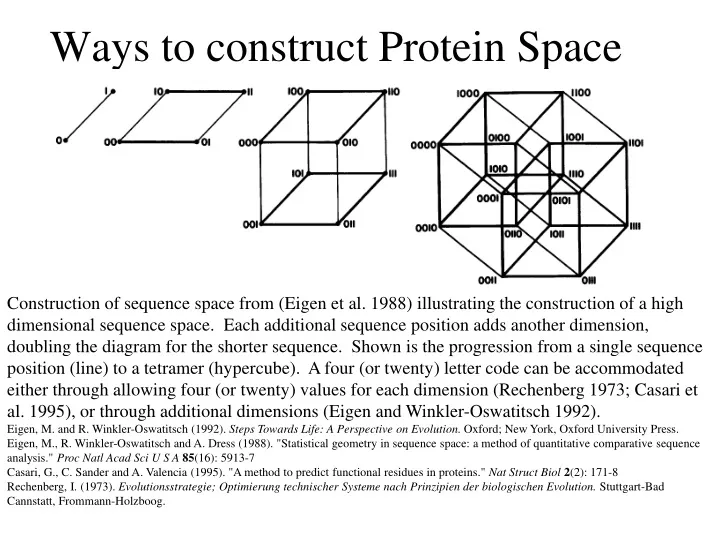 ways to construct protein space