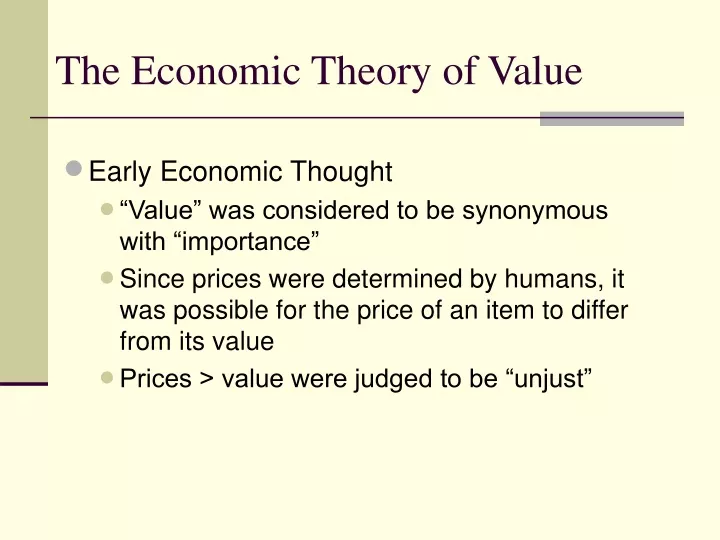 the economic theory of value