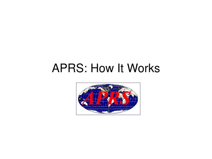 aprs how it works