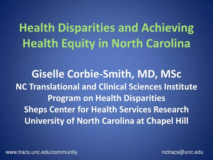 health disparities and achieving health equity