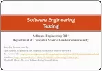 Software Engineering Testing - slide 1