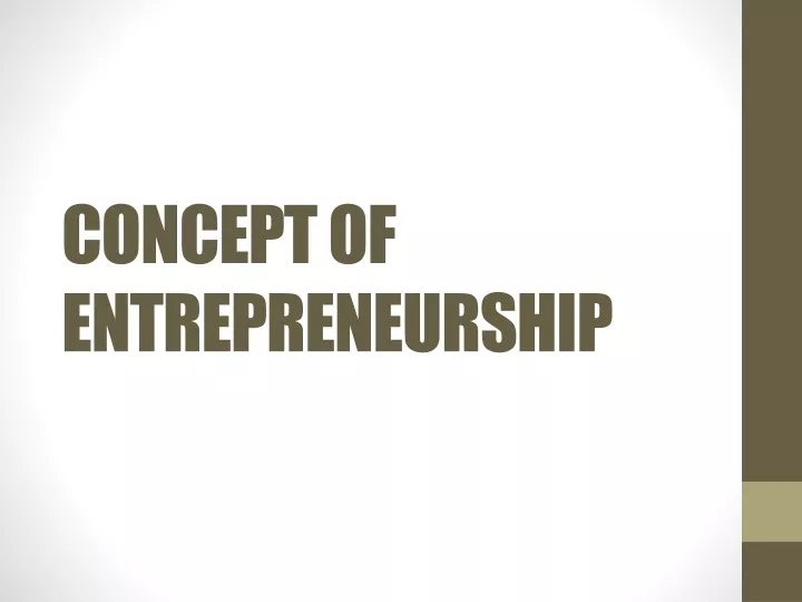 concept of entrepreneurship