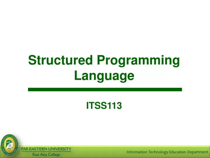 structured programming language itss113