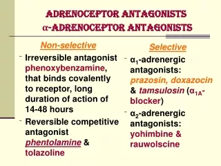 Adrenoceptor Antagonists  α-Adrenoceptor Antagonists