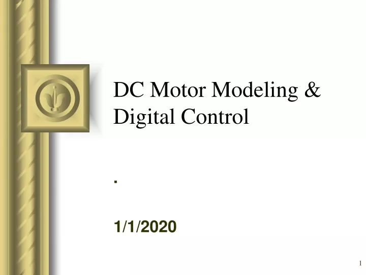 dc motor modeling digital control