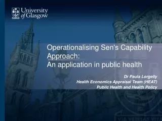 Operationalising Sen's Capability Approach:  An application in public health