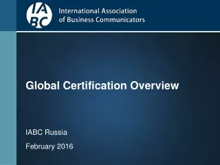 Global Certification Overview
