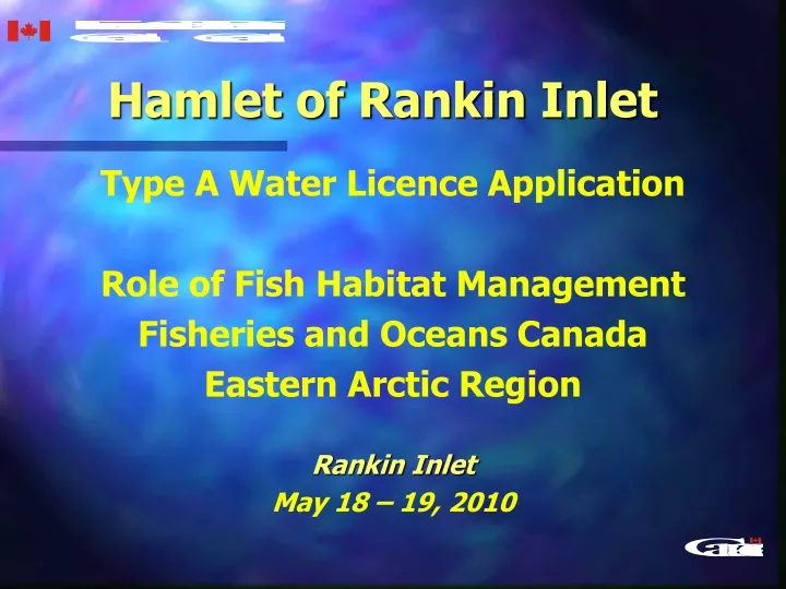 hamlet of rankin inlet