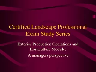 Certified Landscape Professional Exam Study Series