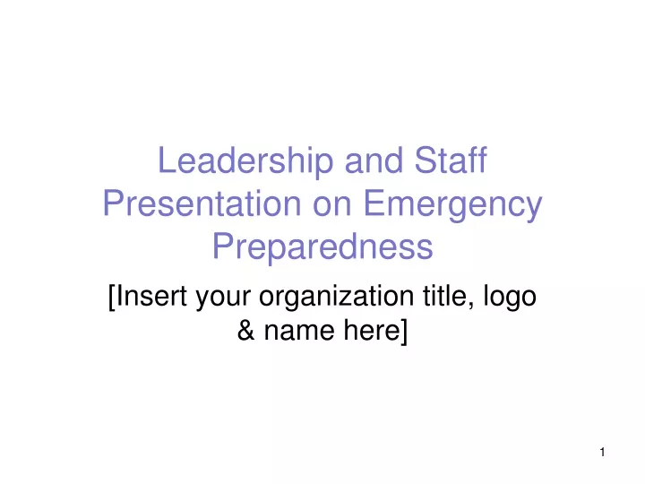 leadership and staff presentation on emergency preparedness