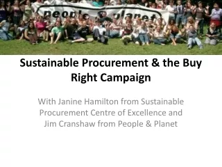Sustainable  Procurement &amp; the Buy Right Campaign