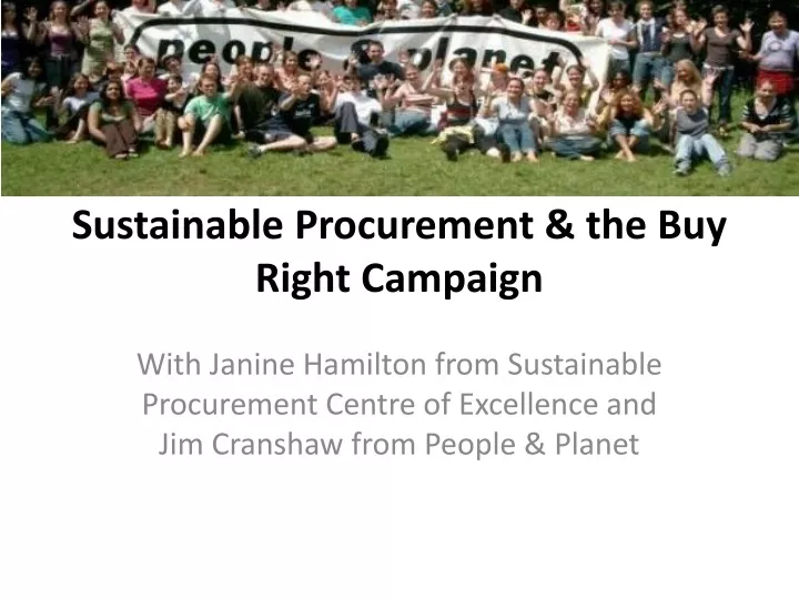 sustainable procurement the buy right campaign