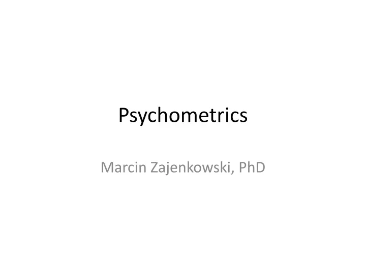 psychometrics