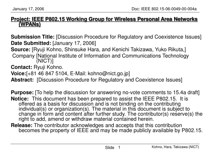 project ieee p802 15 working group for wireless