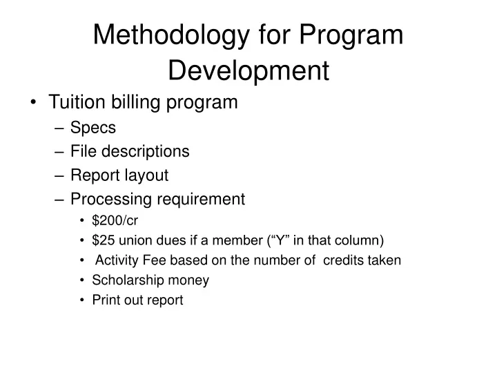 methodology for program development