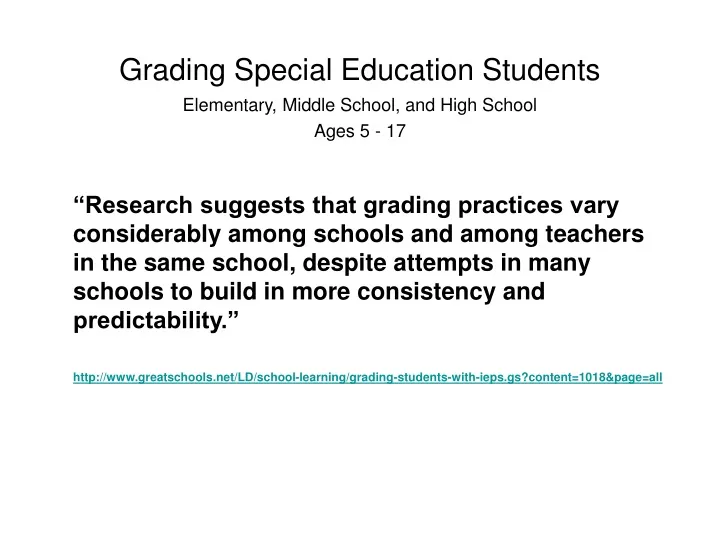 grading special education students