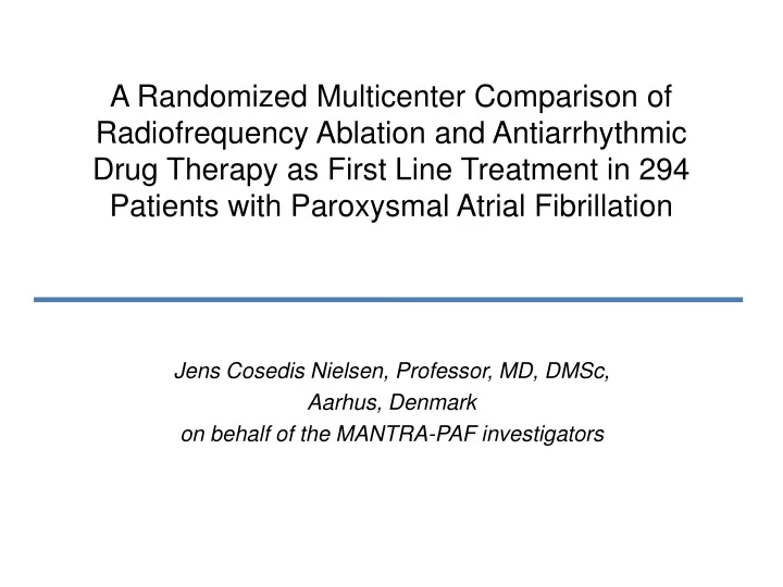 a randomized multicenter comparison