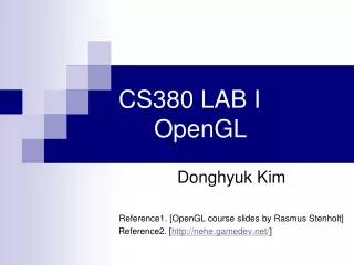 CS380 LAB I 	OpenGL