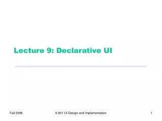 Lecture 9: Declarative UI