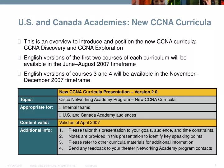 u s and canada academies new ccna curricula
