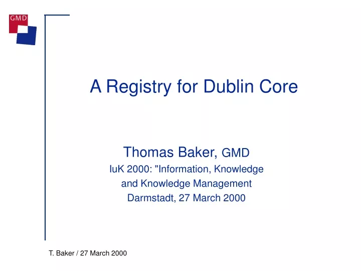 a registry for dublin core