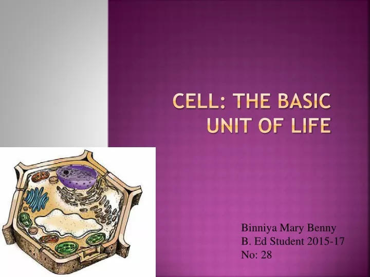 cell the basic unit of life