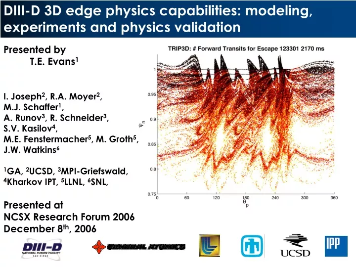 diii d 3d edge physics capabilities modeling