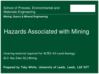 Hazards Associated with Mining