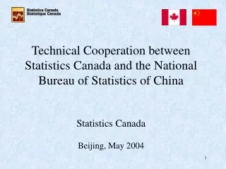 Technical Cooperation between Statistics Canada and the National Bureau of Statistics of China