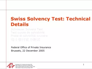 Swiss Solvency Test: Technical Details