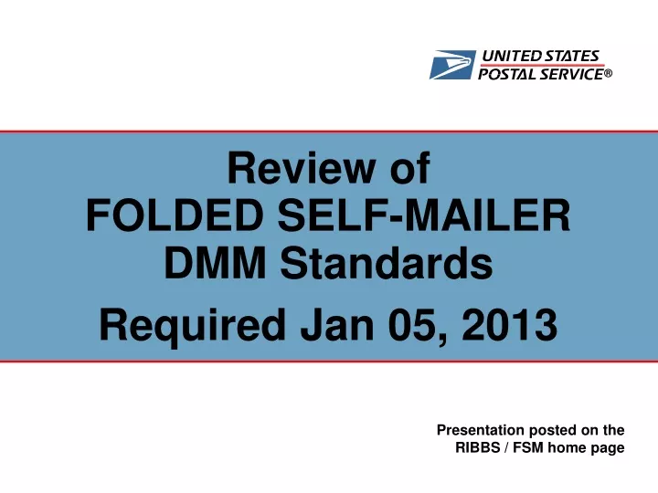 review of folded self mailer dmm standards