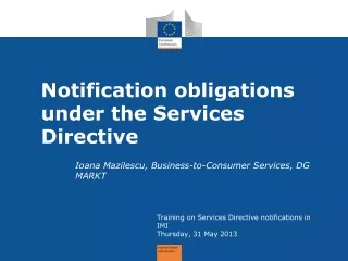 Notification obligations under the Services Directive
