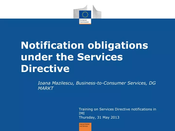 notification obligations under the services directive