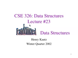 CSE 326: Data Structures Lecture #23                            Data Structures