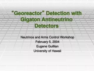 “ Georeactor ”  Detection with Gigaton Antineutrino Detectors